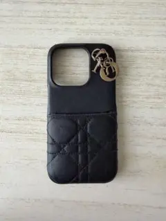 Lady Dior ブラックレザー iPhone15proケース