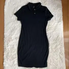 SHEIN EZwear ボタン付き リブニット ボディコンドレス L