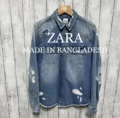 ZARA ダメージ加工デニムシャツ！バングラデシュ製！