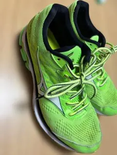 Mizuno ランニングシューズ ウェイブライダー蛍光グリーン