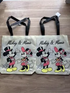 ミッキー＆ミニー 手提げ袋 2組セット