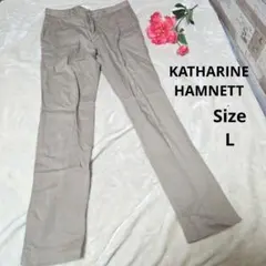 【オシャレ⭐KATHARINE HAMNETT】ベージュパンツ　サイズLのサムネイル