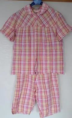 CHOOP パジャマ 140サイズ　夏物　半袖短パン　ピンクチェック