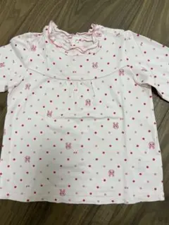 美品⭐︎ホットビスケッツウサギプリント水玉シャツ 95cm未満