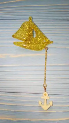 昭和レトロビンテージセボンスター風船錨碇ブローチアンティーク