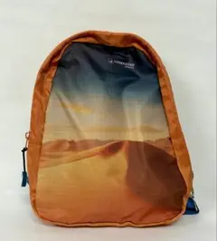 ウズベキスタン航空 アメニティオレンジ色 砂漠プリント ナップザック