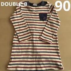 DOUBLE.B ストライプ長袖ワンピース 95cm