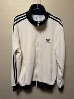 adidas トラックジャケット　ワッフル　ホワイト ブラック 日本　XLサイズのサムネイル