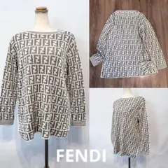FENDI フェンディ ズッカ柄 キャミワンピース ベージュ イタリア製 FENDI フェンディ ズッカ柄 キャミワンピース ベージュ イタリア製