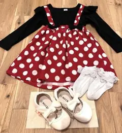 ミニーちゃん風　コスチューム　ワンピース　90 95 サイズ