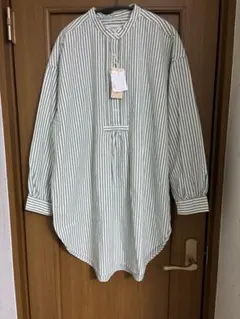 スタディオクリップ　カラーストライプシャツチュニック