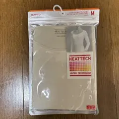 ユニクロHEATTECH UネックT(八分袖) M 30 Natural