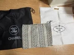 CHANEL VALENTINO PRADA ショップ袋 3点セット