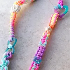 カラフルレインボー スマホショルダー（3way）　レジンパーツ付き