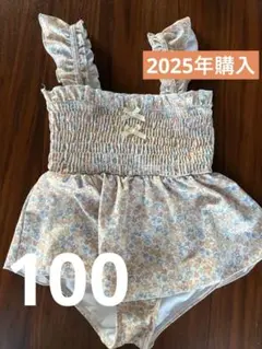 美品　テータテート　水着　【100】 花柄　女の子　 ワンピース水着　可愛い