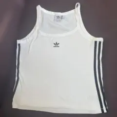 adidas ホワイト タンクトップ XL 3ストライプ