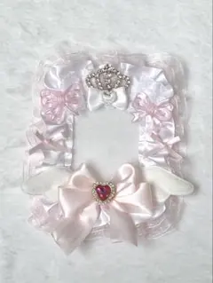 トレカケースデコ 硬質ケースデコ B8 レースデコ ピンク リボン