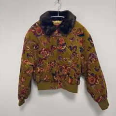 KENZO PARIS 花柄コーデュロイ ブルゾン Mサイズ ファー襟付き
