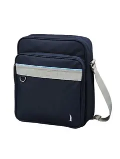 EASTBOYイーストボーイ　ネイビーショルダーバッグ水色刺繍