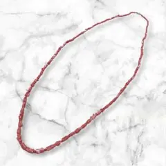 【美品】ピンク珊瑚　ロングネックレス 約120cm シルバー金具