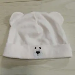 クマ耳付きベビー帽子 ピンク 新生児