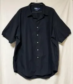 90s ラルフローレン Marlowe 開襟 半袖シャツ 黒 ブラック XXL