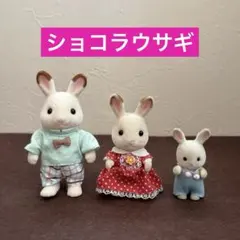 【シルバニア】ショコラウサギ　 ▪︎お父さん　女の子　赤ちゃん　《3体おまとめ》