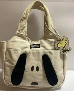 可愛いスヌーピー お耳がたれたスヌーピー キャンバス　トートバッグ