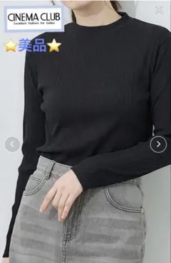 ⭐️美品⭐️CINEMA CLUB ランダムリブハイネックプルオーバー 長袖
