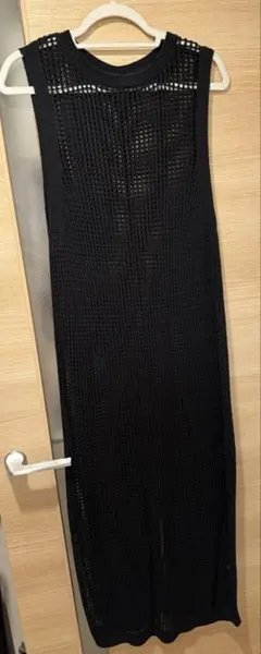 LOWRYSFARM メッシュ ベストワンピース 黒