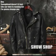 美品 メンズファッション 最上級羊革 シープスキン ダブルライダース 2121