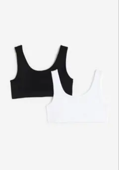 H&M シームレスショートトップス 2枚セット145/150㎝
