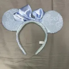 水色 ミッキー耳 カチューシャ