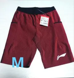 リーニン Li-ning ハーフタイツ　赤黒 Mサイズ