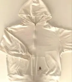 美品　GELATO PIQUE ベア刺繍裏毛パーカー　白 ジェラピケルームウェア