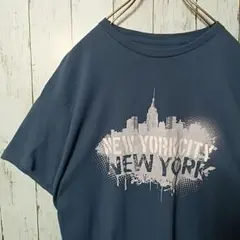 US輸入 古着 ニューヨーク New York Tシャツ 青