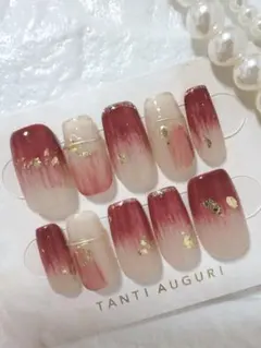 【現品】Sサイズ 赤　レッド　ベージュ系　ミラー　ニュアンス