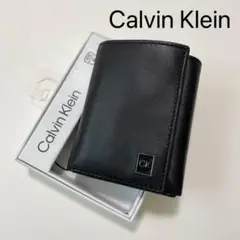 カルバンクライン 財布 ウォレット コンパクト ミニ カードケース 黒 レザー