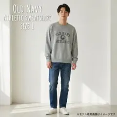 OLD NAVY スウェット L グレー アスレチック アーチロゴ トレーナーのサムネイル