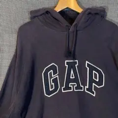 90s OLD GAP ナス紺 フェード パーカー ビッグロゴ オールドギャップ