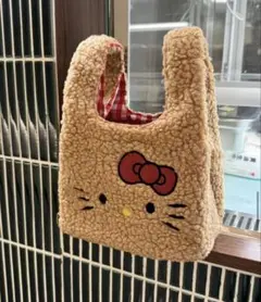 もこもこボア ♡ ハローキティ トートバッグ 韓国風 ミニバッグ
