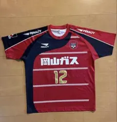 ペナルティ ファジアーノ岡山　初代ゲームシャツ赤・紺 2・12 ペナルティ ファジアーノ岡山 初代ゲームシャツ赤・紺 2・12 - メルカリ