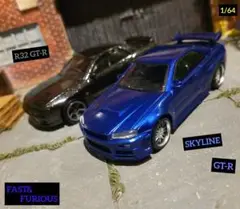 ホットウィールR32GT-R&ガチャGT-Rルース品ミニカー２台セット☆ワイスピ