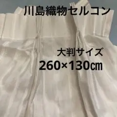 川島織物セルコンレースカーテンサンプル　ホワイト系ストライプのサムネイル