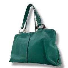 希少色　フルラ　トートバッグ　ミントグリーン　肩掛け　シボ革レザー