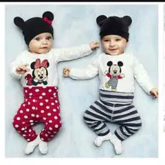 新品♡ミニー ロンパース パンツ 帽子 セット 80