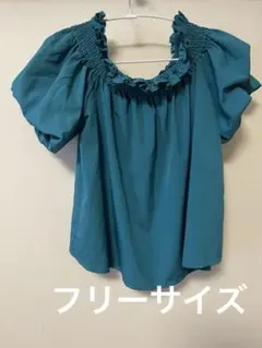 LIP SERVICE 深緑フリル半袖