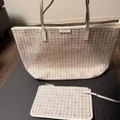 トリーバーチ TORY BURCH ホワイトトートバッグとポーチセット