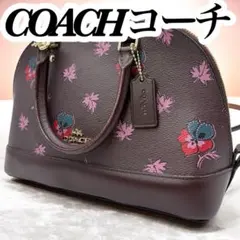 【希少】コーチ 2way ショルダー　シエナ ローズ メイプルリーフ ブラウン