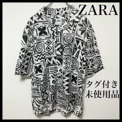ZARA ザラ　総柄シャツ　タグ付き未使用品　レーヨン　Mサイズ相当　5のサムネイル